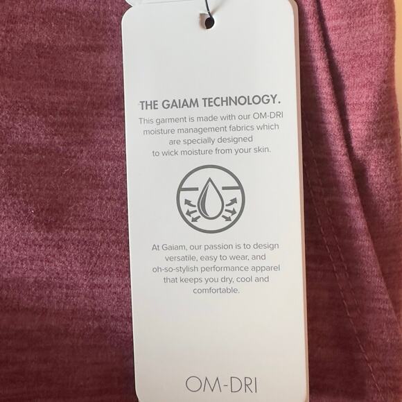 NWT Gaiam Om High Rise Porkchop Cuffed Leggings Size M Hawthorne Rose Heather - Picture 5 of 9